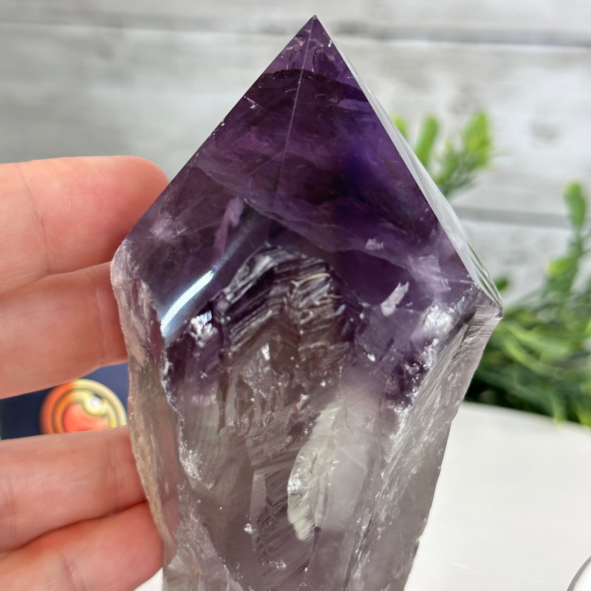 Amethyst Crystal Point on a Metal Stand, 6.1" Tall Model #3122AM-009 by Brazil Gems - Brazil GemsBrazil GemsAmethyst Crystal Point on a Metal Stand, 6.1" Tall Model #3122AM-009 by Brazil GemsCrystal Points3122AM-009