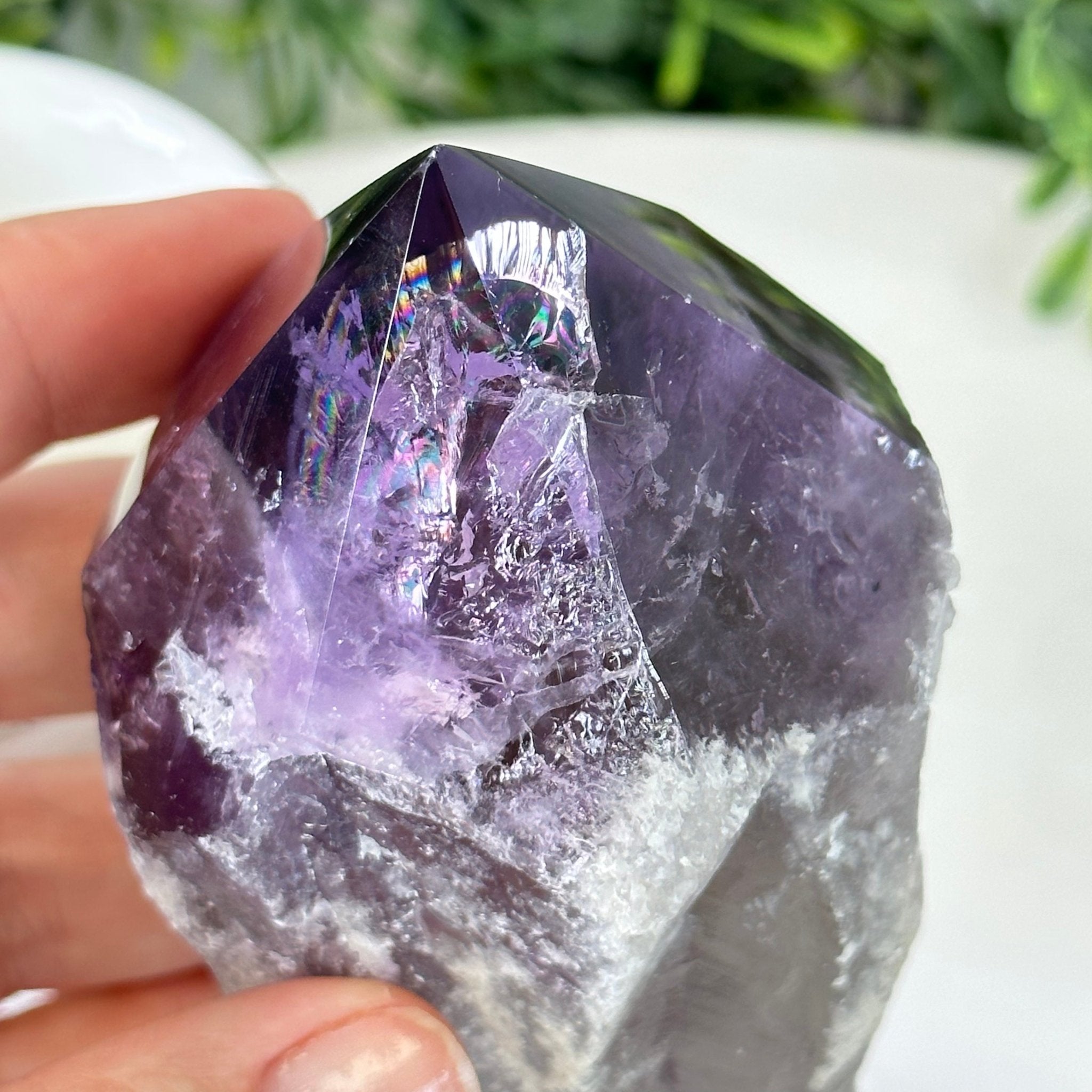Amethyst Crystal Point on a Metal Stand, 6.1" Tall Model #3122AM-009 by Brazil Gems - Brazil GemsBrazil GemsAmethyst Crystal Point on a Metal Stand, 6.1" Tall Model #3122AM-009 by Brazil GemsCrystal Points3122AM-009