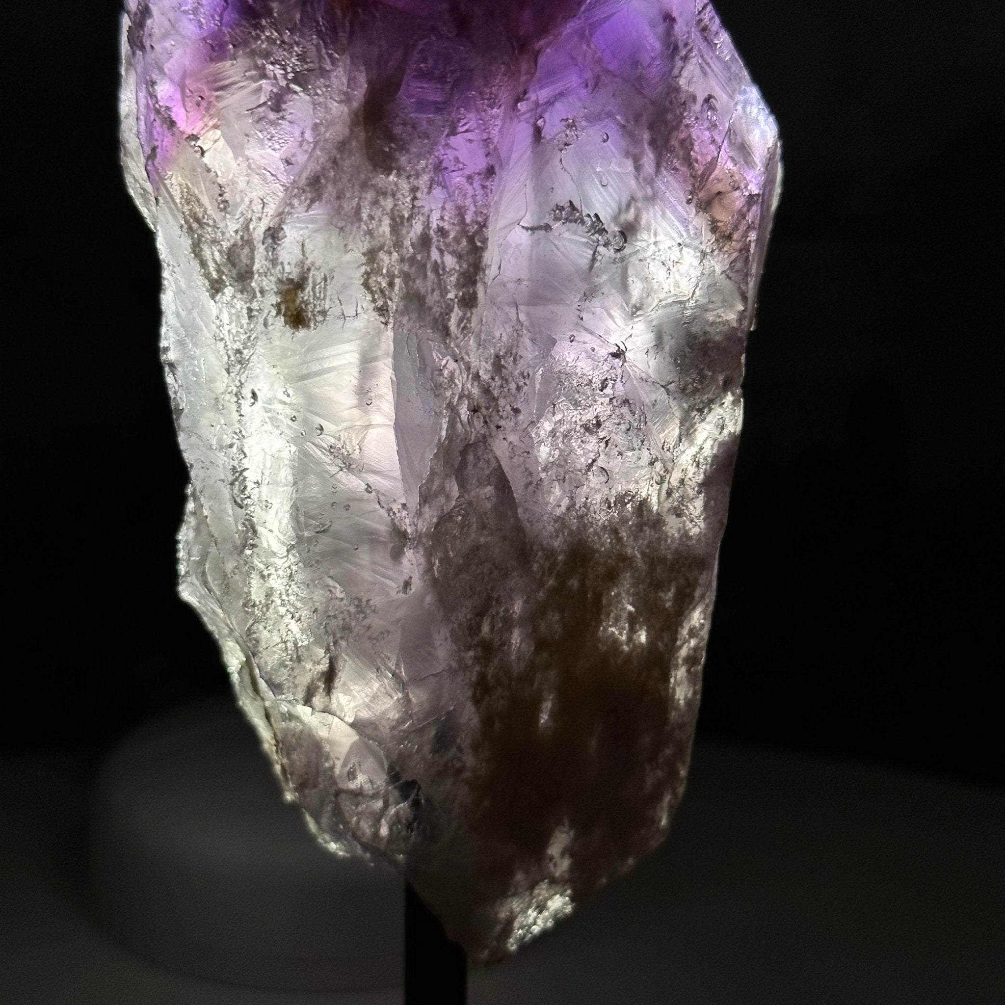 Amethyst Crystal Point on a Metal Stand, 6.4" Tall Model #3122AM-004 by Brazil Gems - Brazil GemsBrazil GemsAmethyst Crystal Point on a Metal Stand, 6.4" Tall Model #3122AM-004 by Brazil GemsCrystal Points3122AM-004