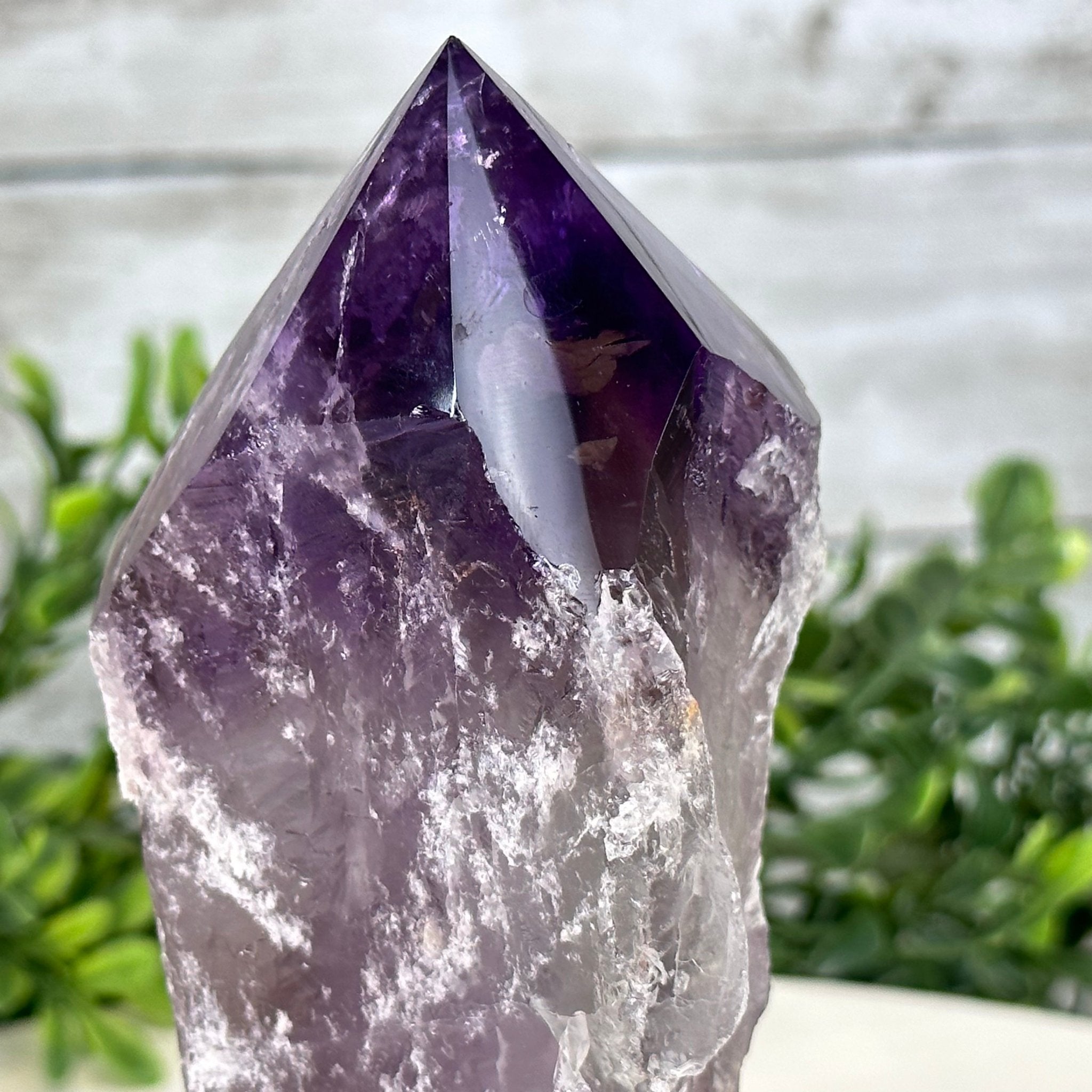 Amethyst Crystal Point on a Metal Stand, 6.4" Tall Model #3122AM-004 by Brazil Gems - Brazil GemsBrazil GemsAmethyst Crystal Point on a Metal Stand, 6.4" Tall Model #3122AM-004 by Brazil GemsCrystal Points3122AM-004