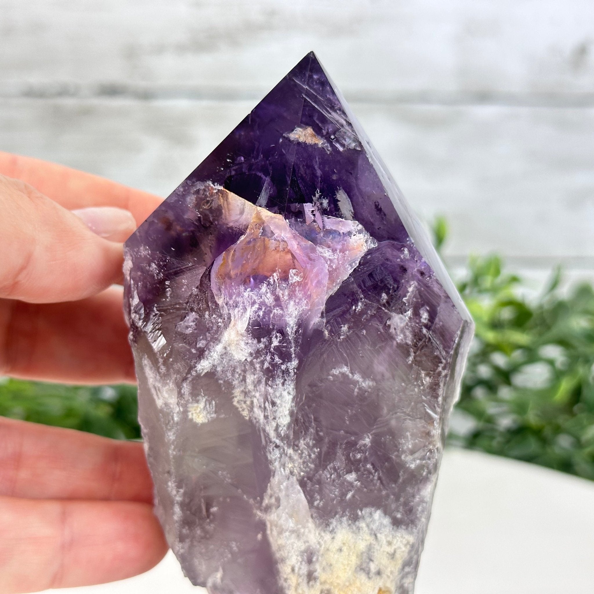 Amethyst Crystal Point on a Metal Stand, 6.4" Tall Model #3122AM-004 by Brazil Gems - Brazil GemsBrazil GemsAmethyst Crystal Point on a Metal Stand, 6.4" Tall Model #3122AM-004 by Brazil GemsCrystal Points3122AM-004