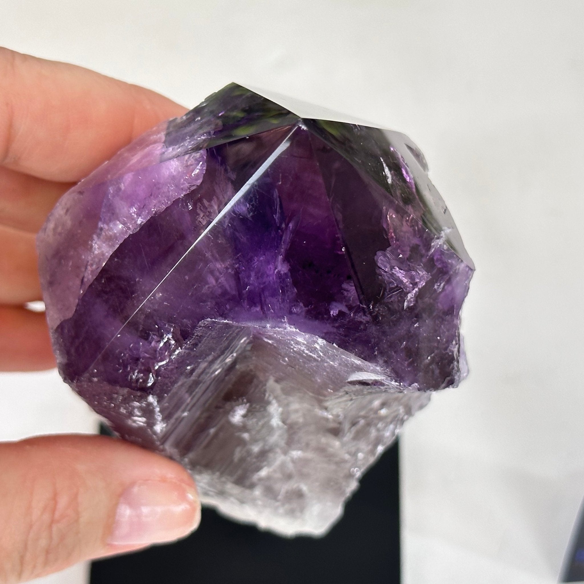 Amethyst Crystal Point on a Metal Stand, 6.5" Tall Model #3122AM-002 by Brazil Gems - Brazil GemsBrazil GemsAmethyst Crystal Point on a Metal Stand, 6.5" Tall Model #3122AM-002 by Brazil GemsCrystal Points3122AM-002