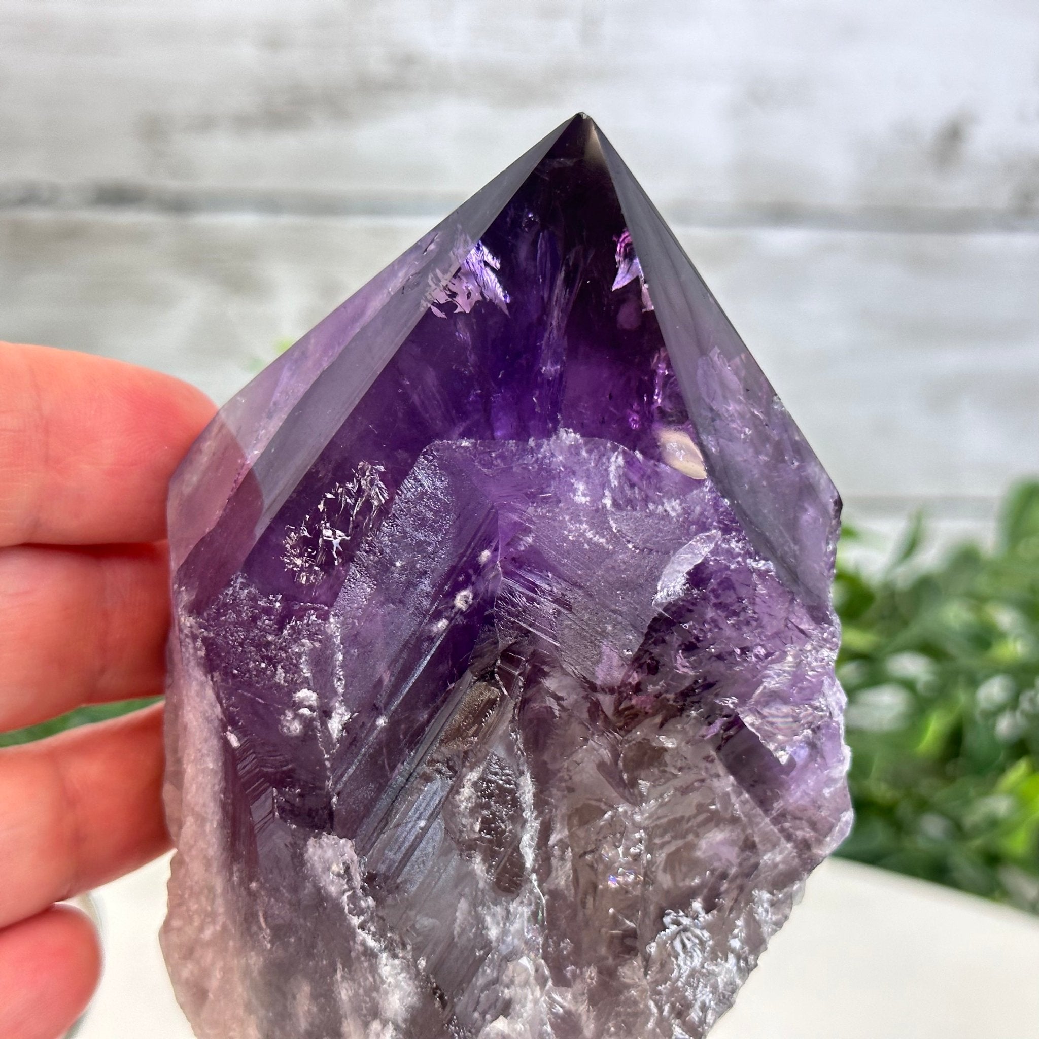 Amethyst Crystal Point on a Metal Stand, 6.5" Tall Model #3122AM-002 by Brazil Gems - Brazil GemsBrazil GemsAmethyst Crystal Point on a Metal Stand, 6.5" Tall Model #3122AM-002 by Brazil GemsCrystal Points3122AM-002