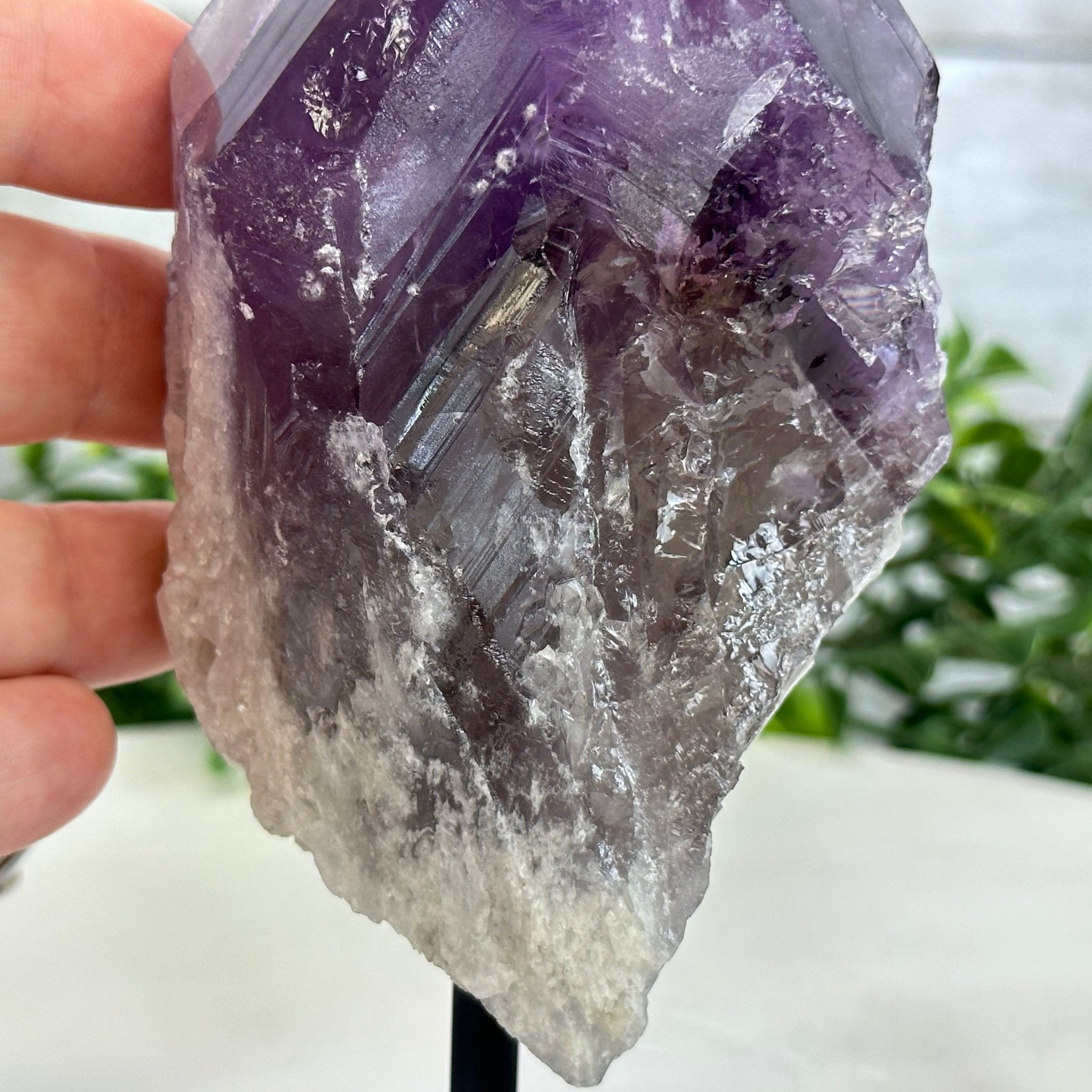 Amethyst Crystal Point on a Metal Stand, 6.5" Tall Model #3122AM-002 by Brazil Gems - Brazil GemsBrazil GemsAmethyst Crystal Point on a Metal Stand, 6.5" Tall Model #3122AM-002 by Brazil GemsCrystal Points3122AM-002
