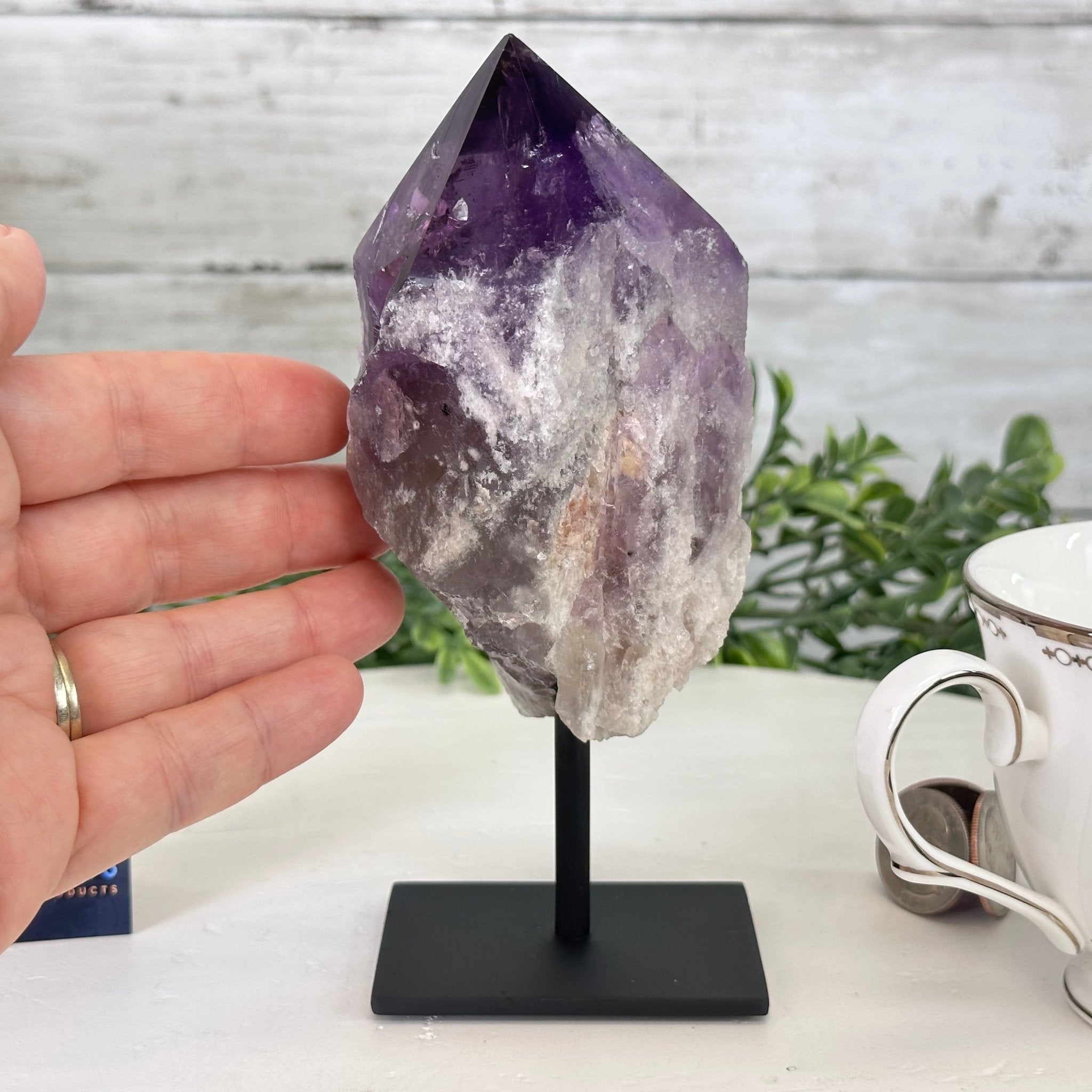 Amethyst Crystal Point on a Metal Stand, 6.5" Tall Model #3122AM-002 by Brazil Gems - Brazil GemsBrazil GemsAmethyst Crystal Point on a Metal Stand, 6.5" Tall Model #3122AM-002 by Brazil GemsCrystal Points3122AM-002