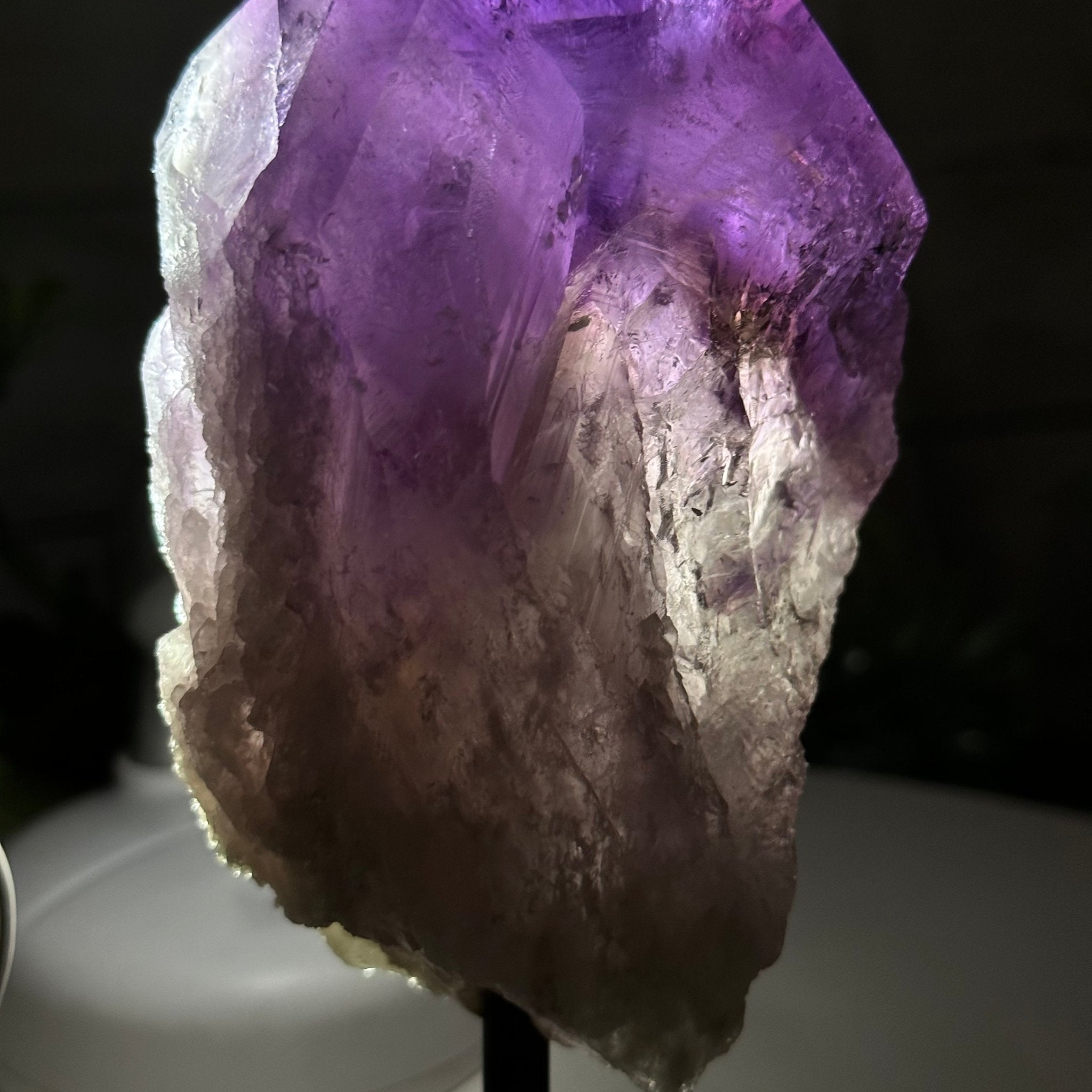 Amethyst Crystal Point on a Metal Stand, 6.5" Tall Model #3122AM-002 by Brazil Gems - Brazil GemsBrazil GemsAmethyst Crystal Point on a Metal Stand, 6.5" Tall Model #3122AM-002 by Brazil GemsCrystal Points3122AM-002