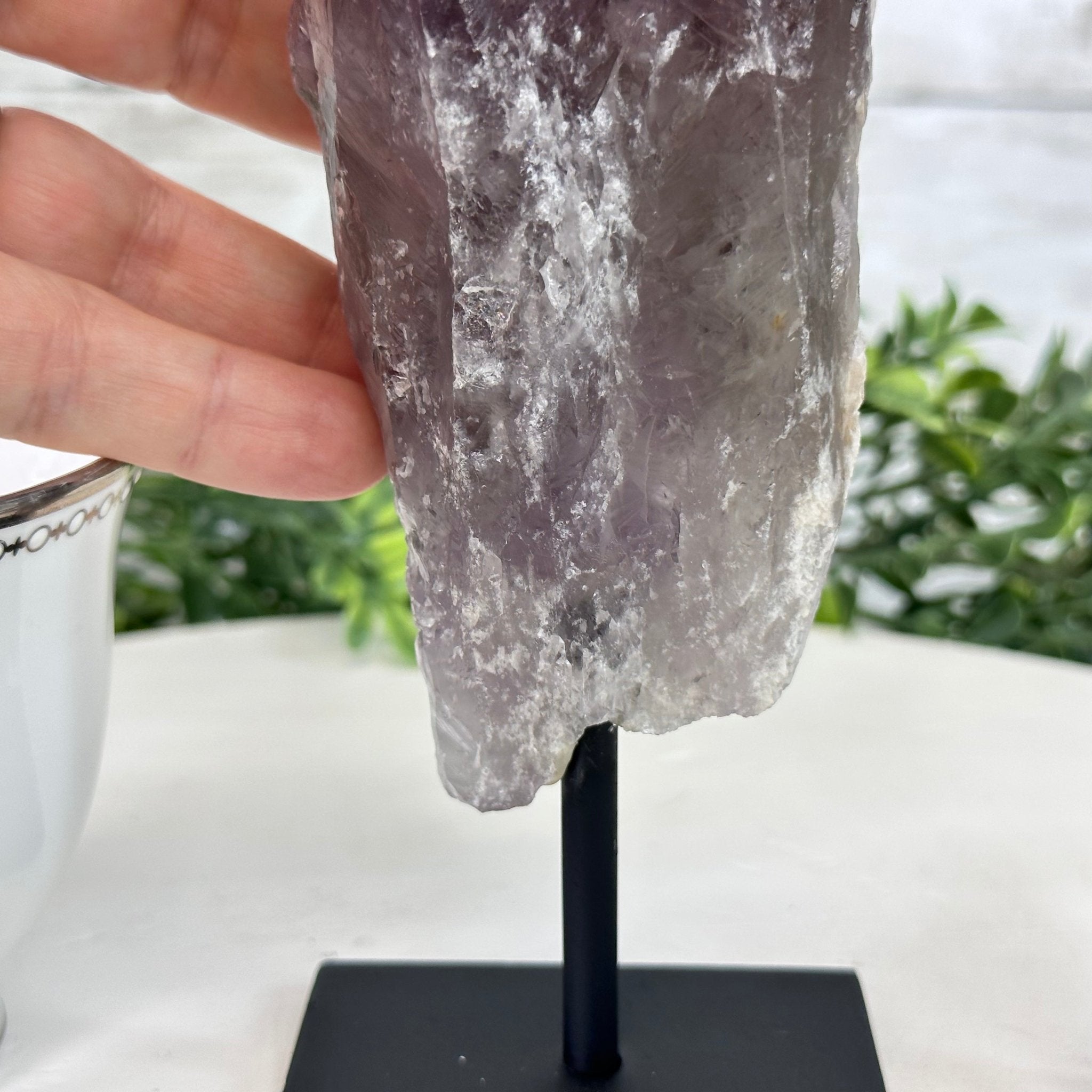 Amethyst Crystal Point on a Metal Stand, 6.8" Tall Model #3122AM-008 by Brazil Gems - Brazil GemsBrazil GemsAmethyst Crystal Point on a Metal Stand, 6.8" Tall Model #3122AM-008 by Brazil GemsCrystal Points3122AM-008