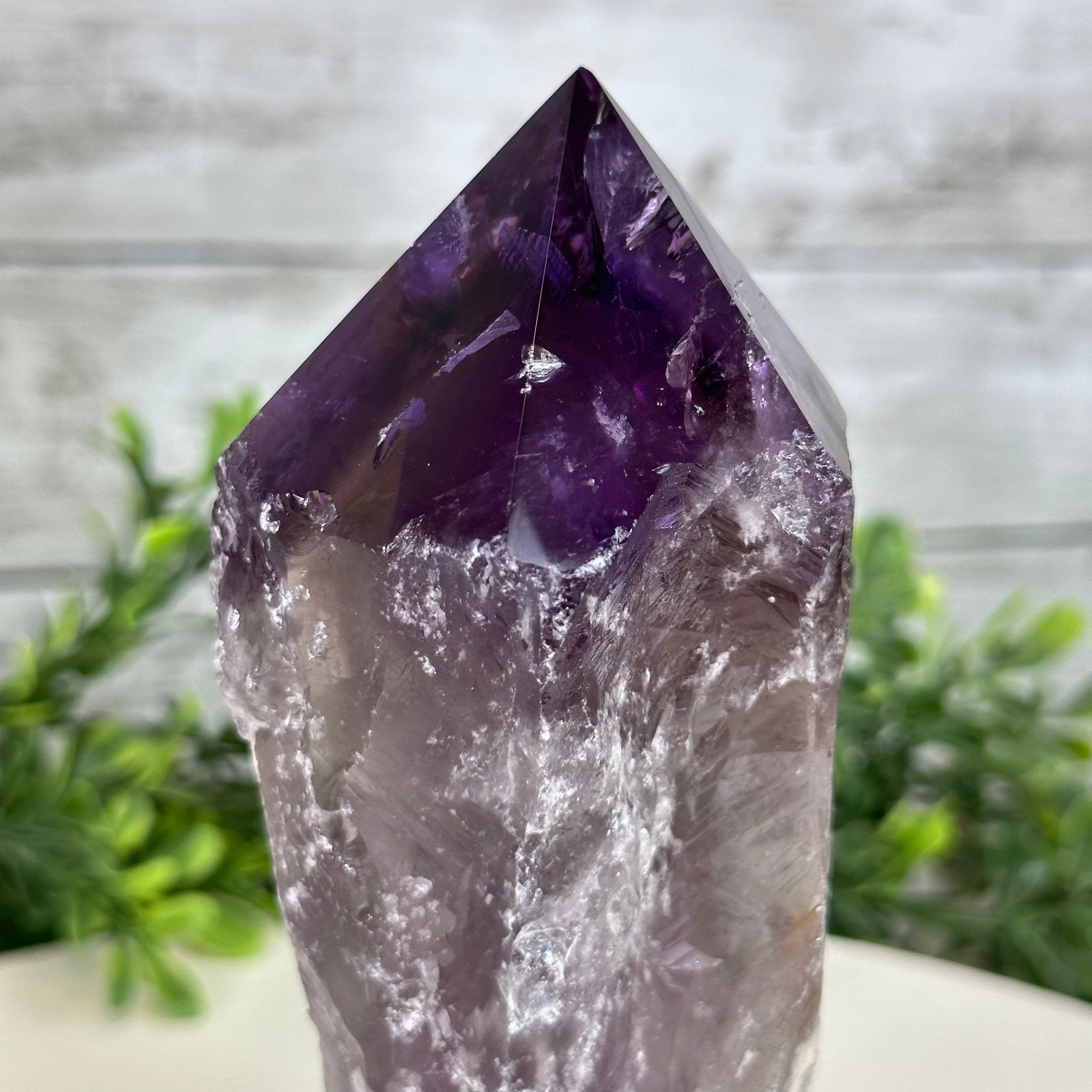 Amethyst Crystal Point on a Metal Stand, 6.8" Tall Model #3122AM-008 by Brazil Gems - Brazil GemsBrazil GemsAmethyst Crystal Point on a Metal Stand, 6.8" Tall Model #3122AM-008 by Brazil GemsCrystal Points3122AM-008
