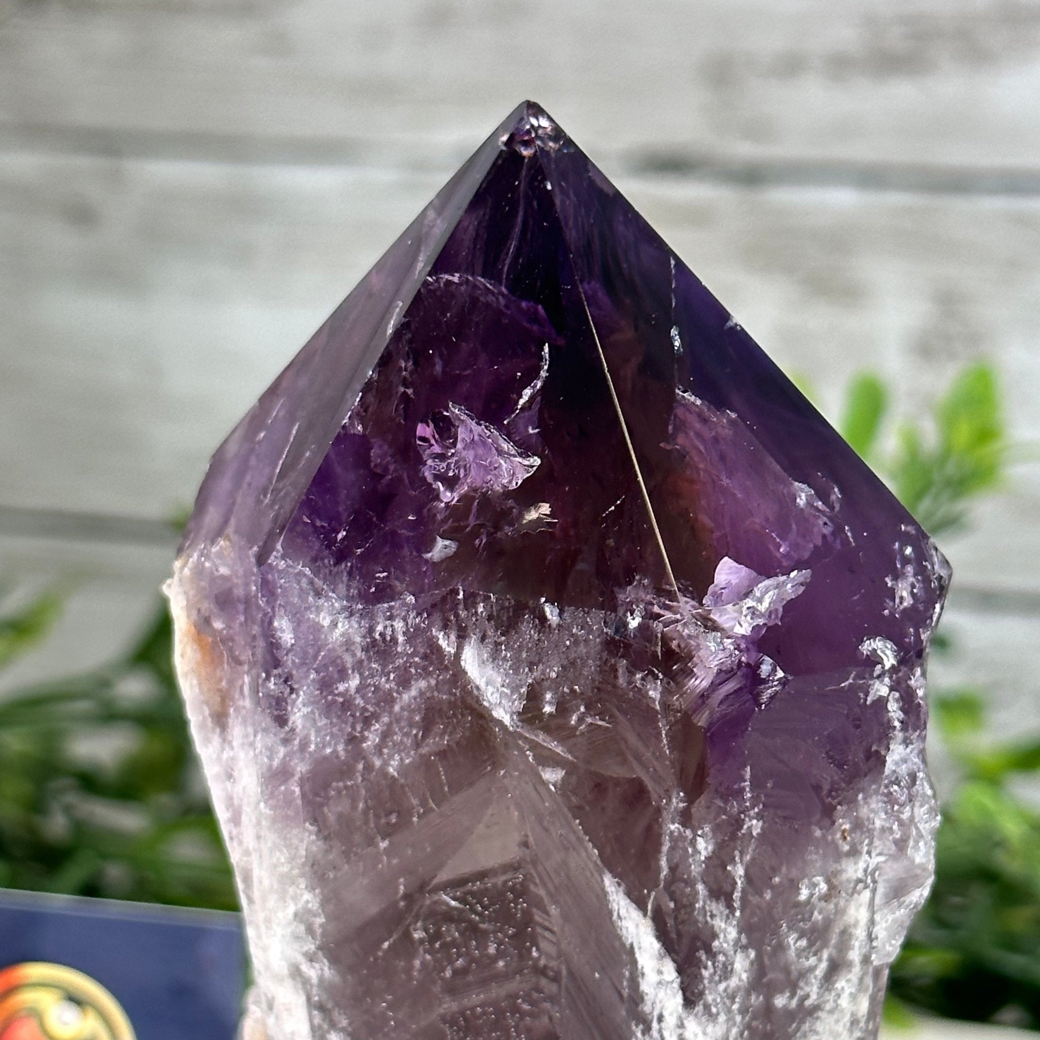Amethyst Crystal Point on a Metal Stand, 6.8" Tall Model #3122AM-008 by Brazil Gems - Brazil GemsBrazil GemsAmethyst Crystal Point on a Metal Stand, 6.8" Tall Model #3122AM-008 by Brazil GemsCrystal Points3122AM-008