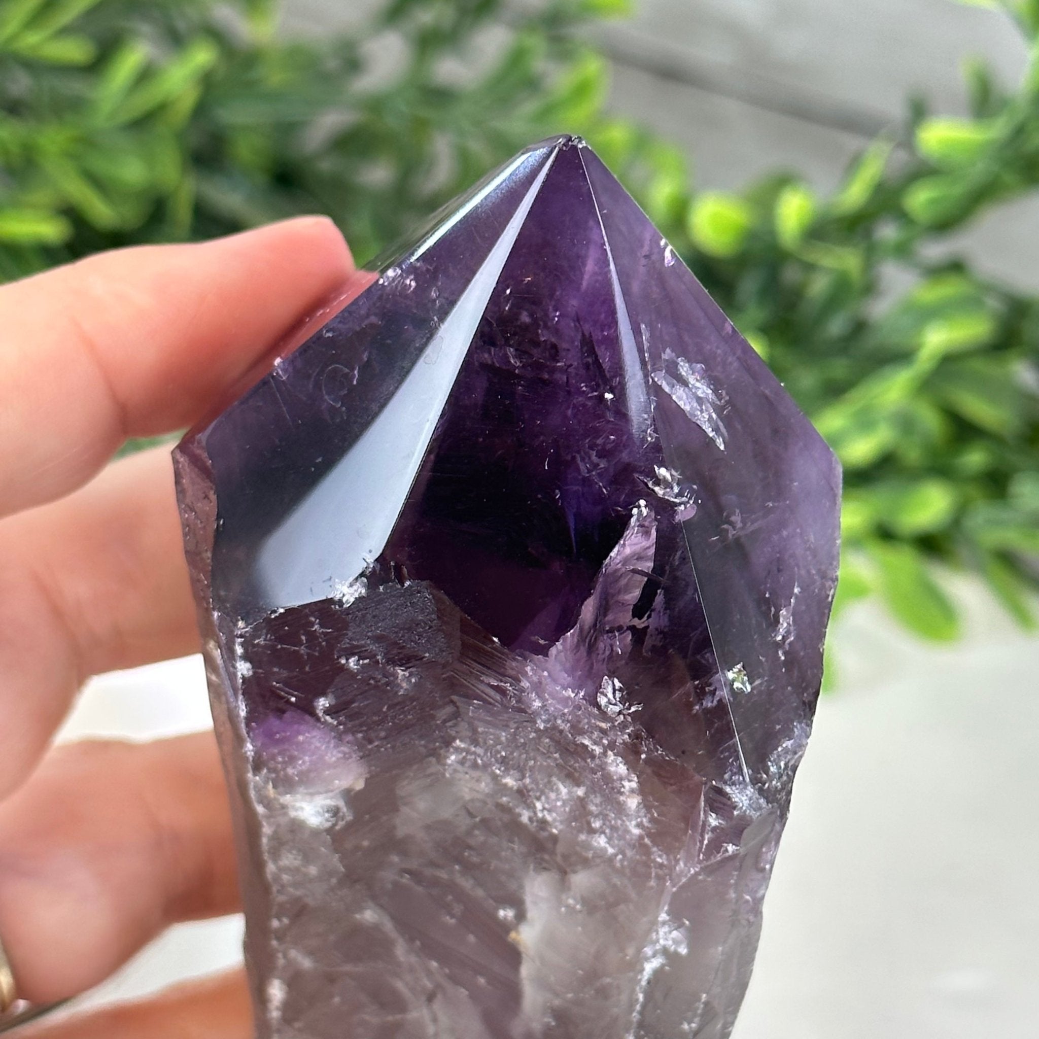 Amethyst Crystal Point on a Metal Stand, 7.5" Tall Model #3122AM-007 by Brazil Gems - Brazil GemsBrazil GemsAmethyst Crystal Point on a Metal Stand, 7.5" Tall Model #3122AM-007 by Brazil GemsCrystal Points3122AM-007