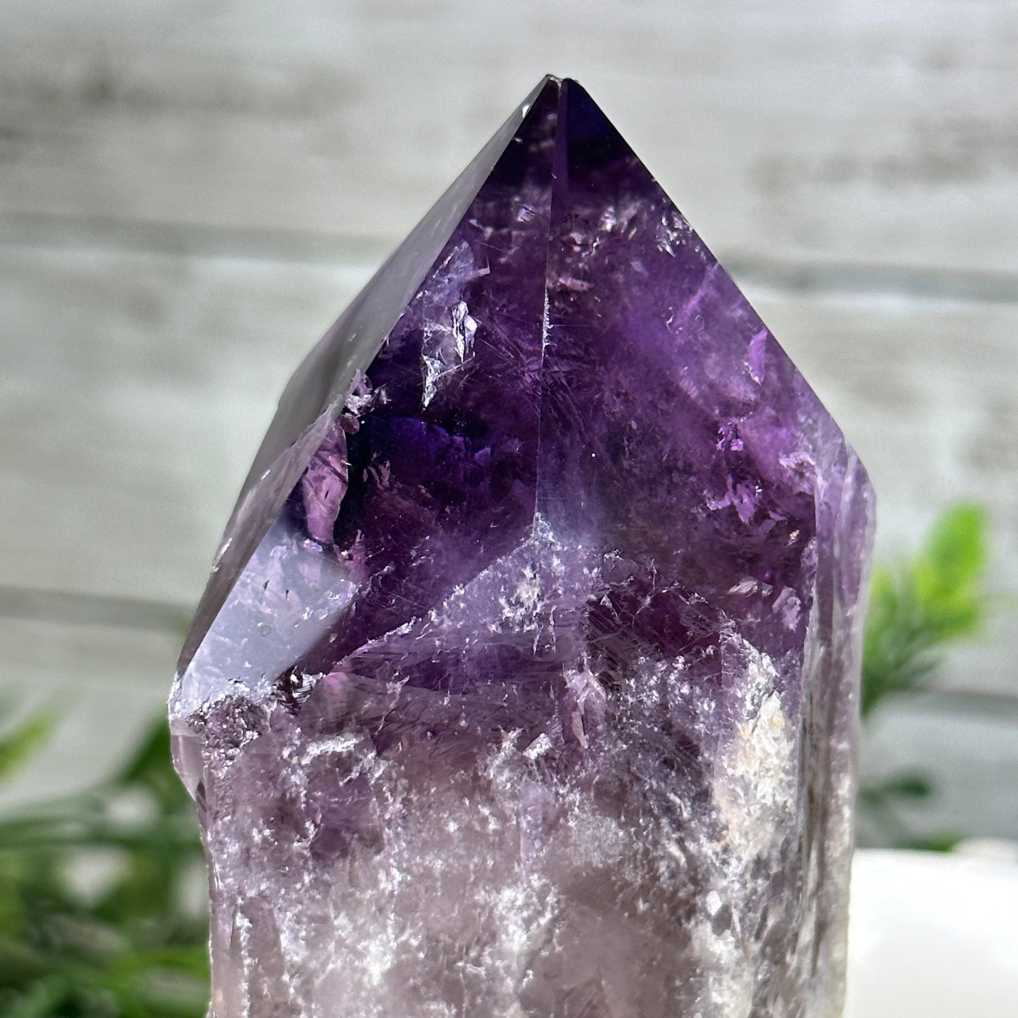 Amethyst Crystal Point on a Metal Stand, 7.5" Tall Model #3122AM-007 by Brazil Gems - Brazil GemsBrazil GemsAmethyst Crystal Point on a Metal Stand, 7.5" Tall Model #3122AM-007 by Brazil GemsCrystal Points3122AM-007