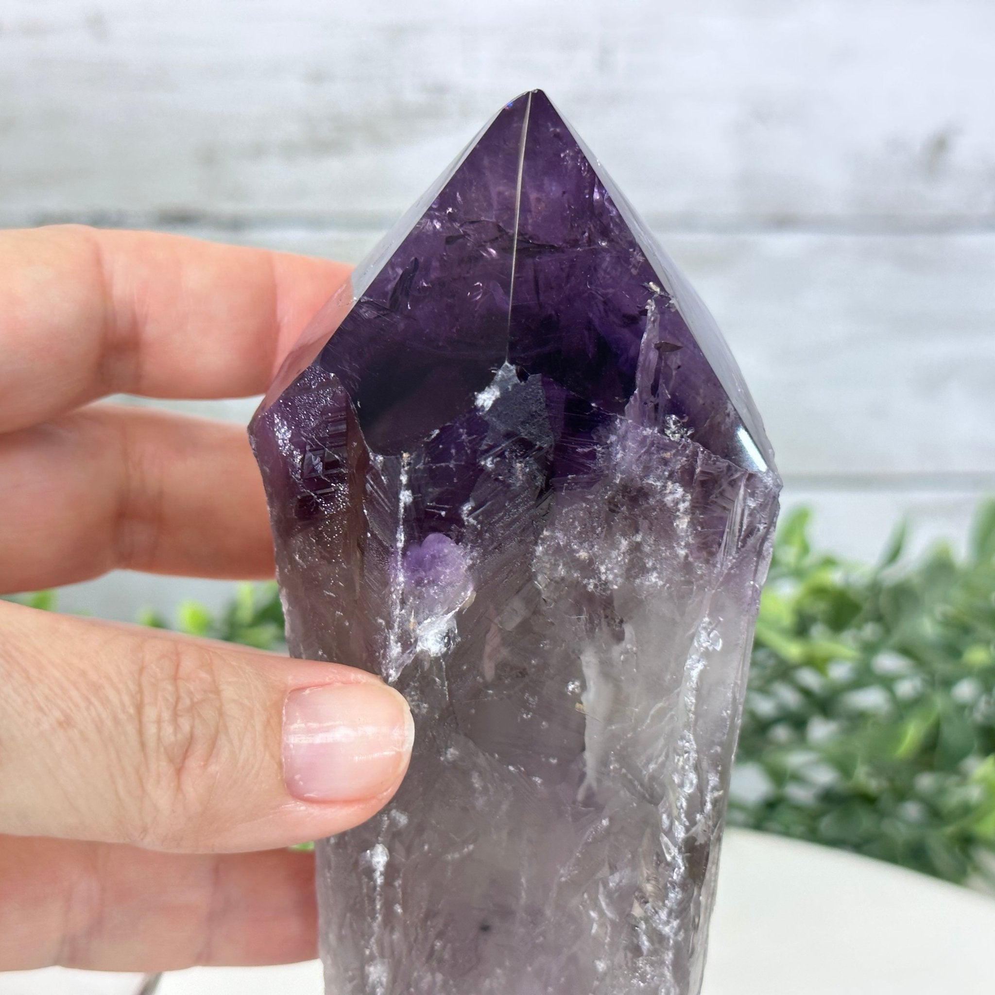 Amethyst Crystal Point on a Metal Stand, 7.5" Tall Model #3122AM-007 by Brazil Gems - Brazil GemsBrazil GemsAmethyst Crystal Point on a Metal Stand, 7.5" Tall Model #3122AM-007 by Brazil GemsCrystal Points3122AM-007
