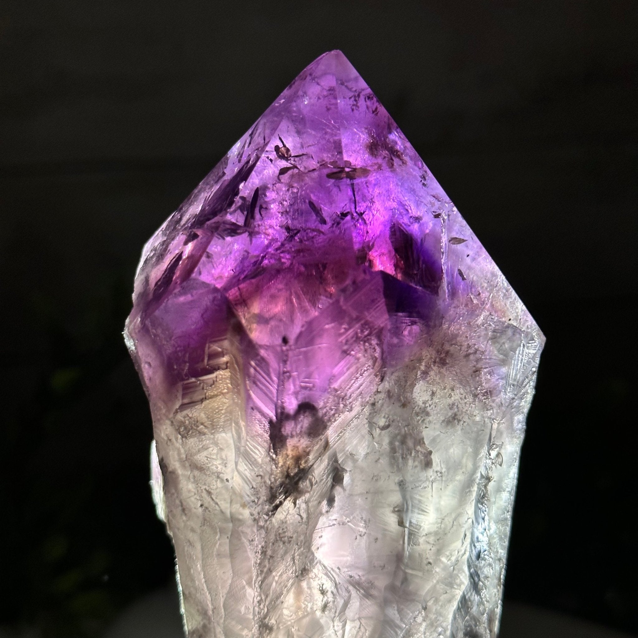 Amethyst Crystal Point on a Metal Stand, 7.5" Tall Model #3122AM-007 by Brazil Gems - Brazil GemsBrazil GemsAmethyst Crystal Point on a Metal Stand, 7.5" Tall Model #3122AM-007 by Brazil GemsCrystal Points3122AM-007