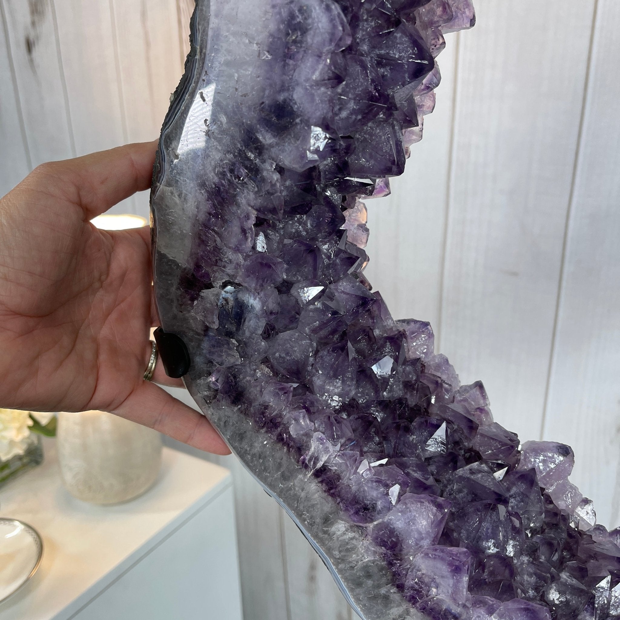 Amethyst Druse Crystal Portal on a Stand, 76 lbs & 59.25" tall, Model #5606-0007 by Brazil Gems - Brazil GemsBrazil GemsAmethyst Druse Crystal Portal on a Stand, 76 lbs & 59.25" tall, Model #5606-0007 by Brazil GemsPortals on Fixed Bases5606-0007