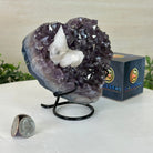 Amethyst Heart Geode on a Metal Stand, 2.5 lbs & 5.4" Tall #5463 - 0341 - Brazil GemsBrazil GemsAmethyst Heart Geode on a Metal Stand, 2.5 lbs & 5.4" Tall #5463 - 0341Hearts5463 - 0341