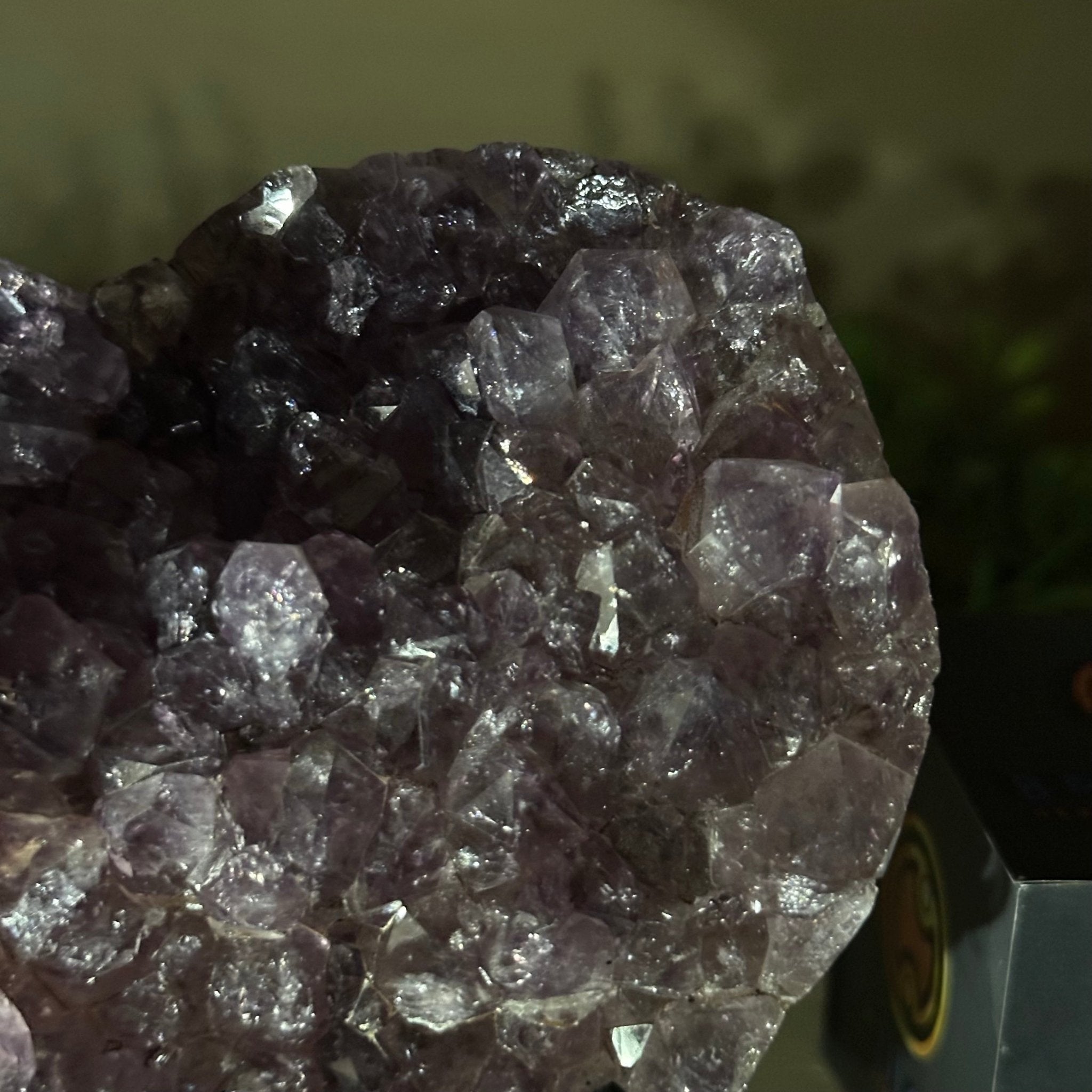 Amethyst Heart Geode on a Metal Stand, 2.5 lbs & 5.4" Tall #5463 - 0341 - Brazil GemsBrazil GemsAmethyst Heart Geode on a Metal Stand, 2.5 lbs & 5.4" Tall #5463 - 0341Hearts5463 - 0341