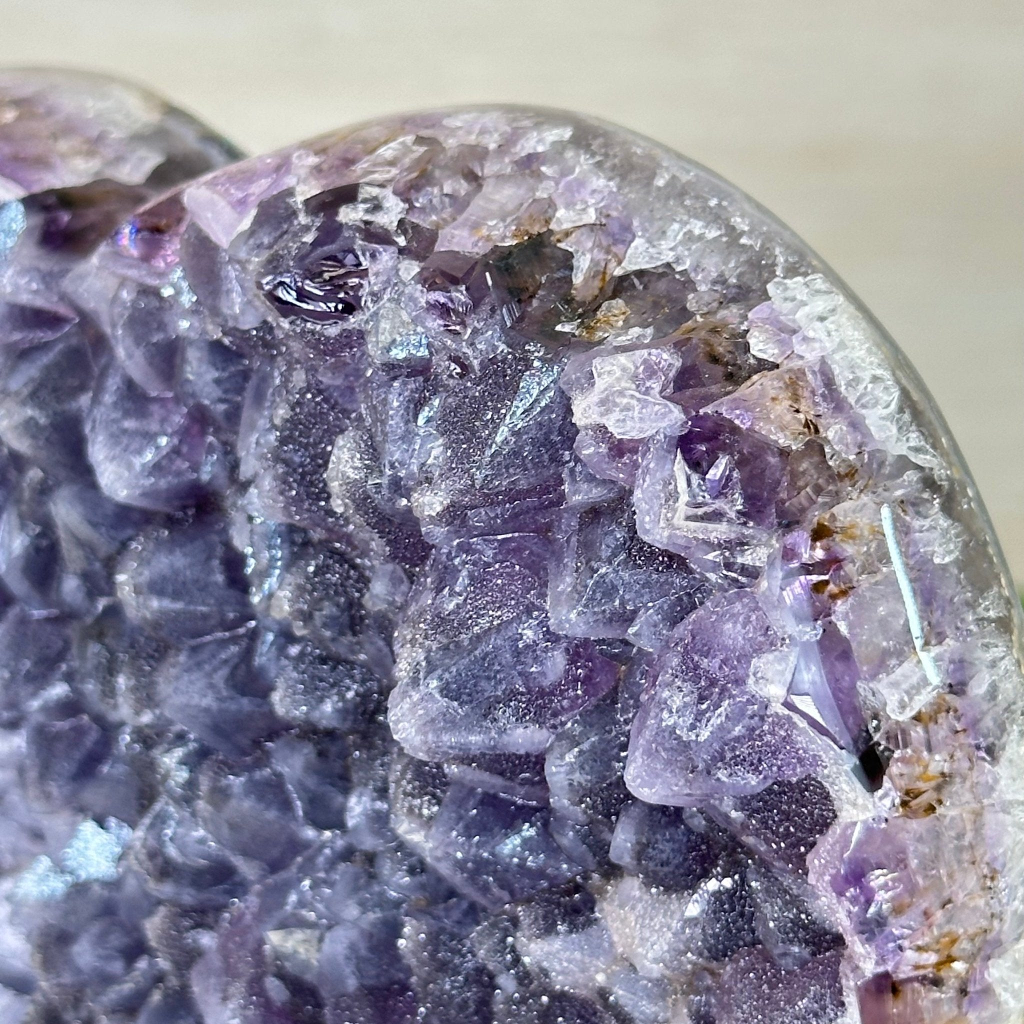 Amethyst Heart Geode on a Metal Stand, 4.1 lbs & 6.9" Tall #5463 - 0323 - Brazil GemsBrazil GemsAmethyst Heart Geode on a Metal Stand, 4.1 lbs & 6.9" Tall #5463 - 0323Hearts5463 - 0323