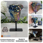 Amethyst Rainbow Aura Cluster on Stand, Select Your Item #5490AMRA - Brazil GemsBrazil GemsAmethyst Rainbow Aura Cluster on Stand, Select Your Item #5490AMRASmall Clusters on Metal Bases5490AMRA-026