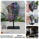 Amethyst Rainbow Aura Cluster on Stand, Select Your Item #5490AMRA - Brazil GemsBrazil GemsAmethyst Rainbow Aura Cluster on Stand, Select Your Item #5490AMRASmall Clusters on Metal Bases5490AMRA-029