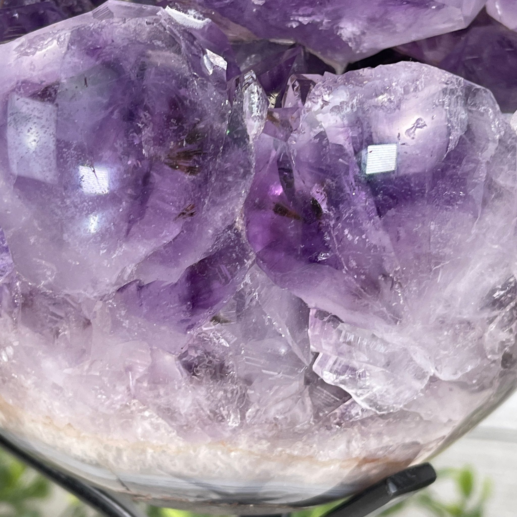Amethyst Sphere on a Metal Base, 10.5 lbs & 11.5" Tall Model #5630-0010 by Brazil Gems - Brazil GemsBrazil GemsAmethyst Sphere on a Metal Base, 10.5 lbs & 11.5" Tall Model #5630-0010 by Brazil GemsSpheres5630-0010