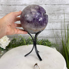 Amethyst Sphere on a Metal Base, 10.5 lbs & 11.5" Tall Model #5630-0010 by Brazil Gems - Brazil GemsBrazil GemsAmethyst Sphere on a Metal Base, 10.5 lbs & 11.5" Tall Model #5630-0010 by Brazil GemsSpheres5630-0010
