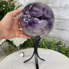Amethyst Sphere on a Metal Base, 10.5 lbs & 11.5" Tall Model #5630-0010 by Brazil Gems - Brazil GemsBrazil GemsAmethyst Sphere on a Metal Base, 10.5 lbs & 11.5" Tall Model #5630-0010 by Brazil GemsSpheres5630-0010