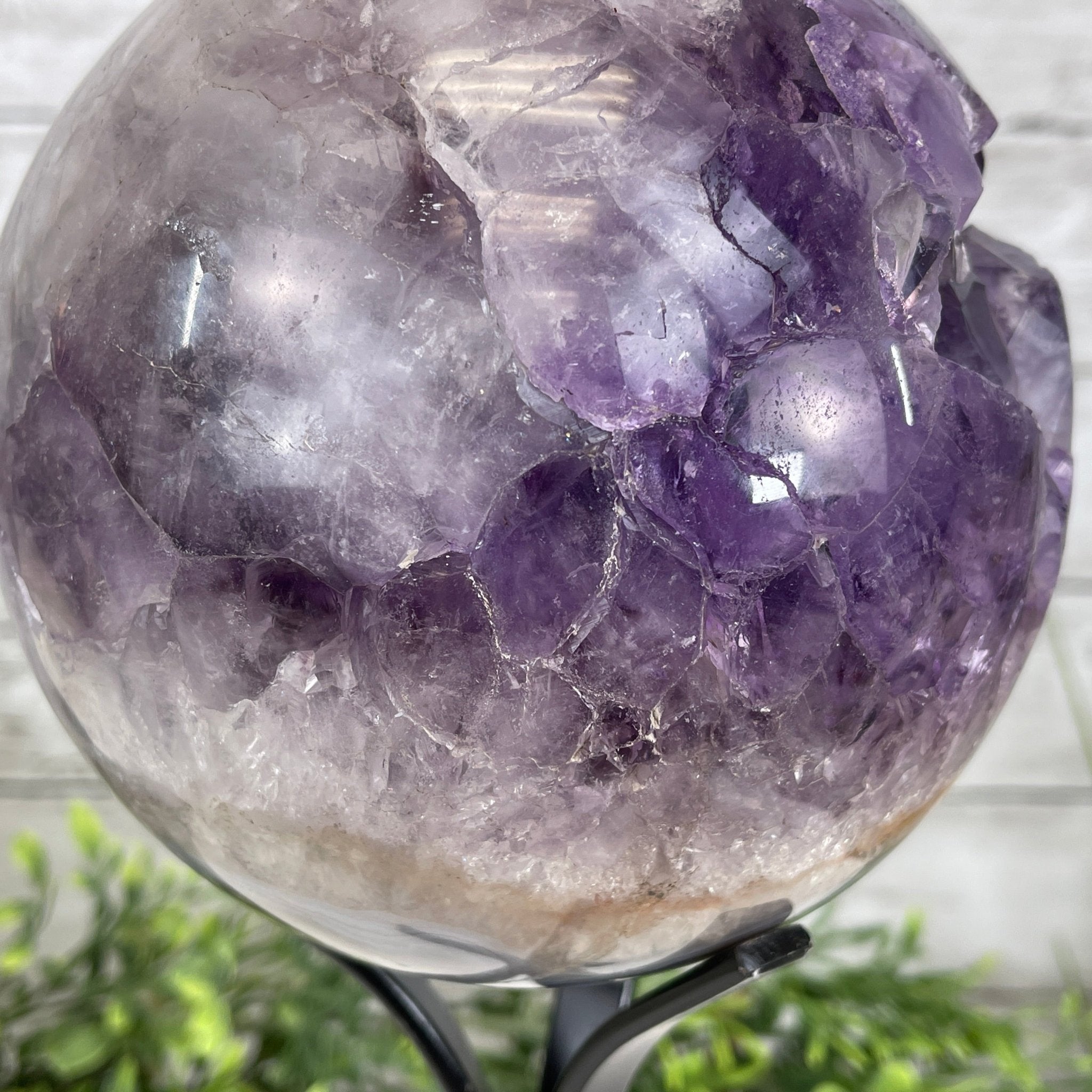 Amethyst Sphere on a Metal Base, 10.5 lbs & 11.5" Tall Model #5630-0010 by Brazil Gems - Brazil GemsBrazil GemsAmethyst Sphere on a Metal Base, 10.5 lbs & 11.5" Tall Model #5630-0010 by Brazil GemsSpheres5630-0010