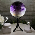 Amethyst Sphere on a Metal Base, 10.5 lbs & 11.5" Tall Model #5630-0010 by Brazil Gems - Brazil GemsBrazil GemsAmethyst Sphere on a Metal Base, 10.5 lbs & 11.5" Tall Model #5630-0010 by Brazil GemsSpheres5630-0010