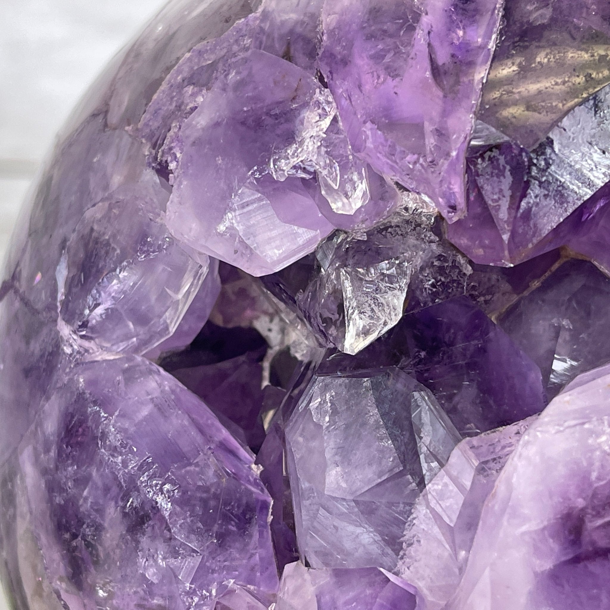 Amethyst Sphere on a Metal Base, 10.5 lbs & 11.5" Tall Model #5630-0010 by Brazil Gems - Brazil GemsBrazil GemsAmethyst Sphere on a Metal Base, 10.5 lbs & 11.5" Tall Model #5630-0010 by Brazil GemsSpheres5630-0010