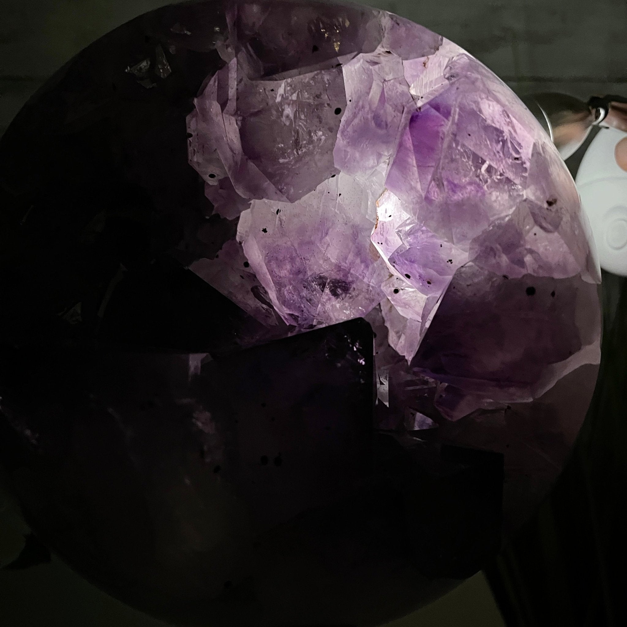 Amethyst Sphere on a Metal Base 20.2 lbs & 12.1" Tall Model #5630-0002 by Brazil Gems - Brazil GemsBrazil GemsAmethyst Sphere on a Metal Base 20.2 lbs & 12.1" Tall Model #5630-0002 by Brazil GemsSpheres5630-0002