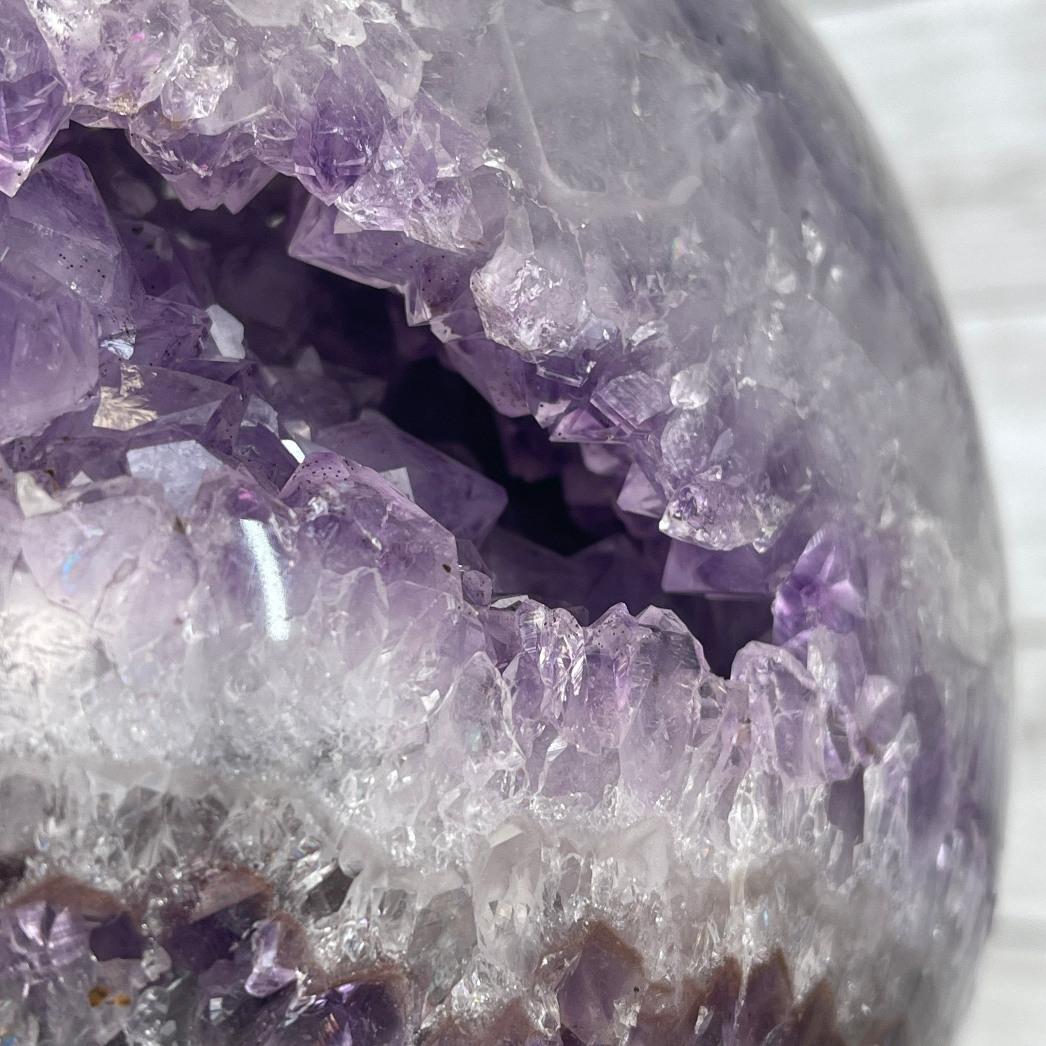 Amethyst Sphere on a Metal Base 33.5 lbs & 15" Tall Model #5630-0001 by Brazil Gems - Brazil GemsBrazil GemsAmethyst Sphere on a Metal Base 33.5 lbs & 15" Tall Model #5630-0001 by Brazil GemsSpheres5630-0001