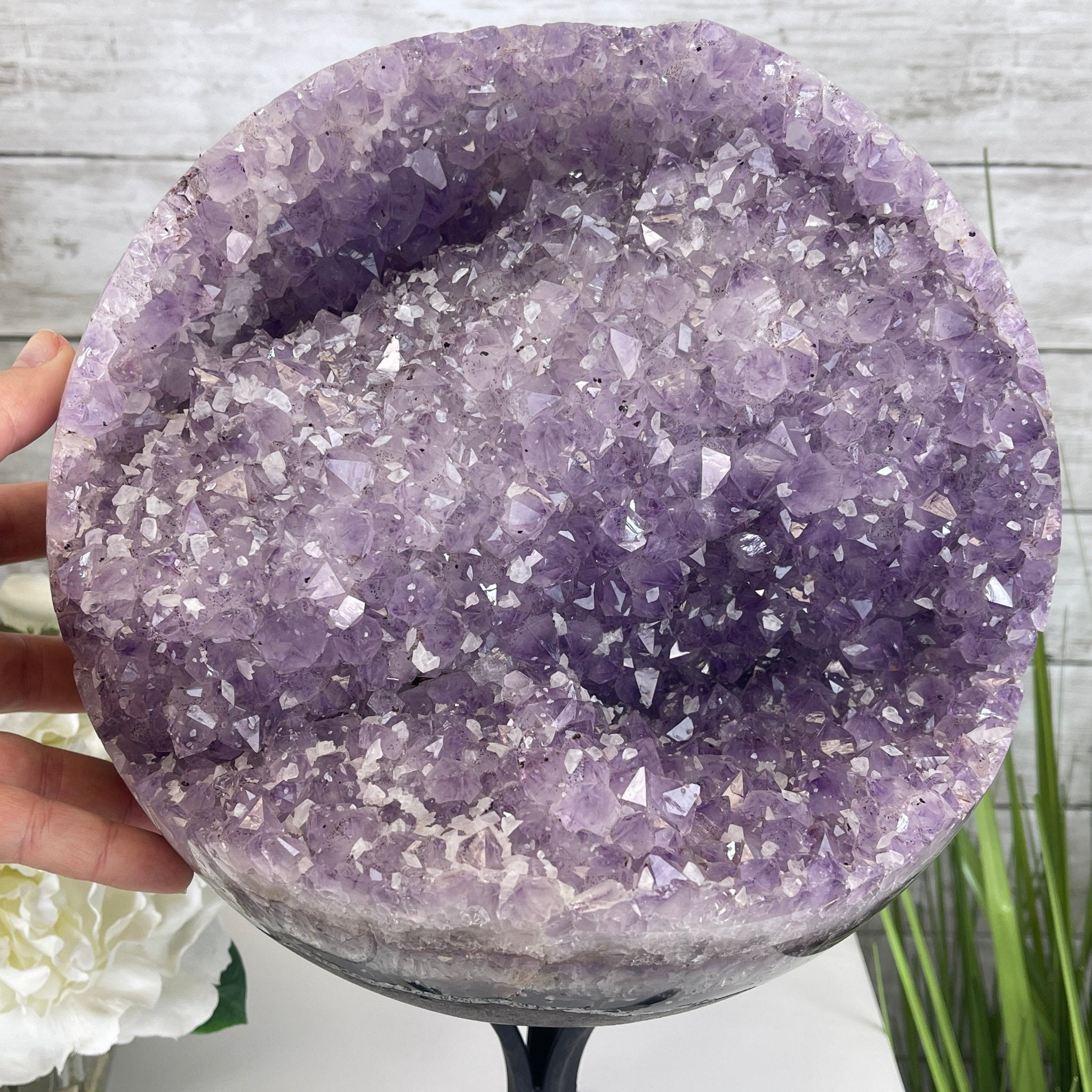 Amethyst Sphere on a Metal Base 33.5 lbs & 15" Tall Model #5630-0001 by Brazil Gems - Brazil GemsBrazil GemsAmethyst Sphere on a Metal Base 33.5 lbs & 15" Tall Model #5630-0001 by Brazil GemsSpheres5630-0001