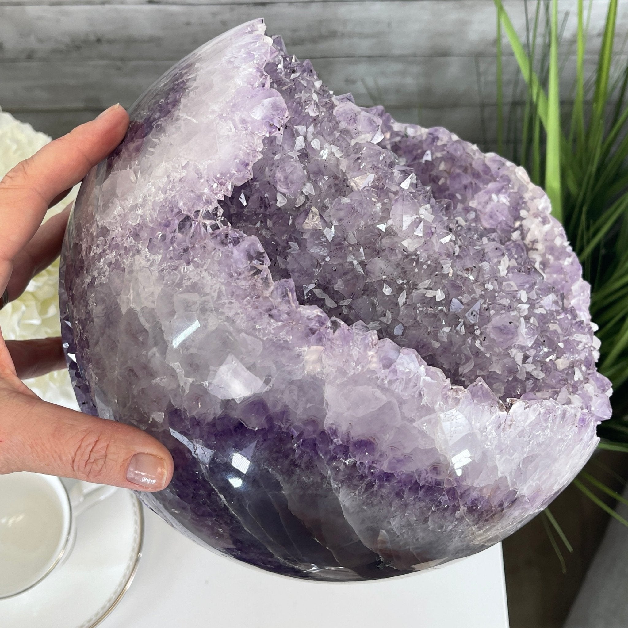 Amethyst Sphere on a Metal Base 33.5 lbs & 15" Tall Model #5630-0001 by Brazil Gems - Brazil GemsBrazil GemsAmethyst Sphere on a Metal Base 33.5 lbs & 15" Tall Model #5630-0001 by Brazil GemsSpheres5630-0001