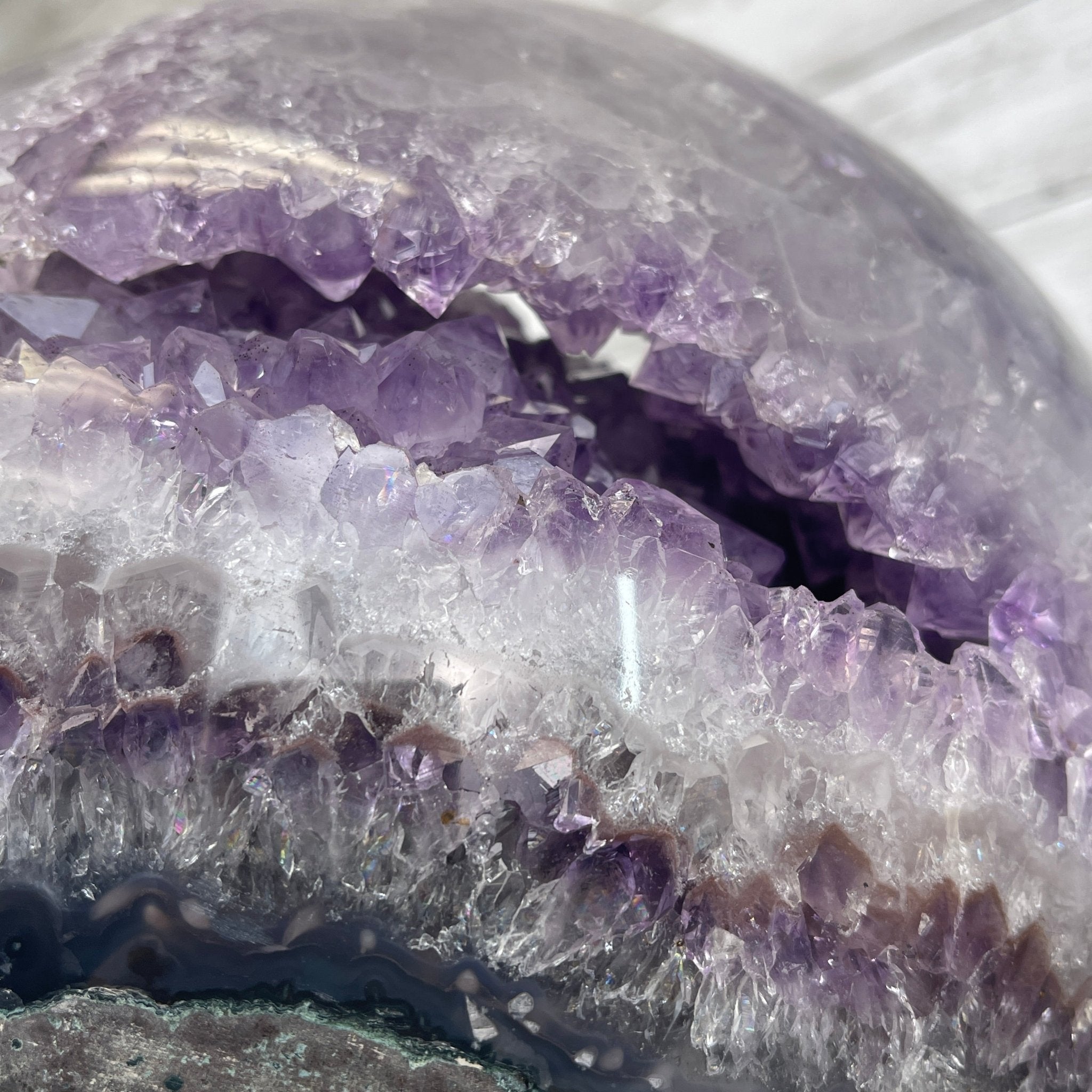 Amethyst Sphere on a Metal Base 33.5 lbs & 15" Tall Model #5630-0001 by Brazil Gems - Brazil GemsBrazil GemsAmethyst Sphere on a Metal Base 33.5 lbs & 15" Tall Model #5630-0001 by Brazil GemsSpheres5630-0001