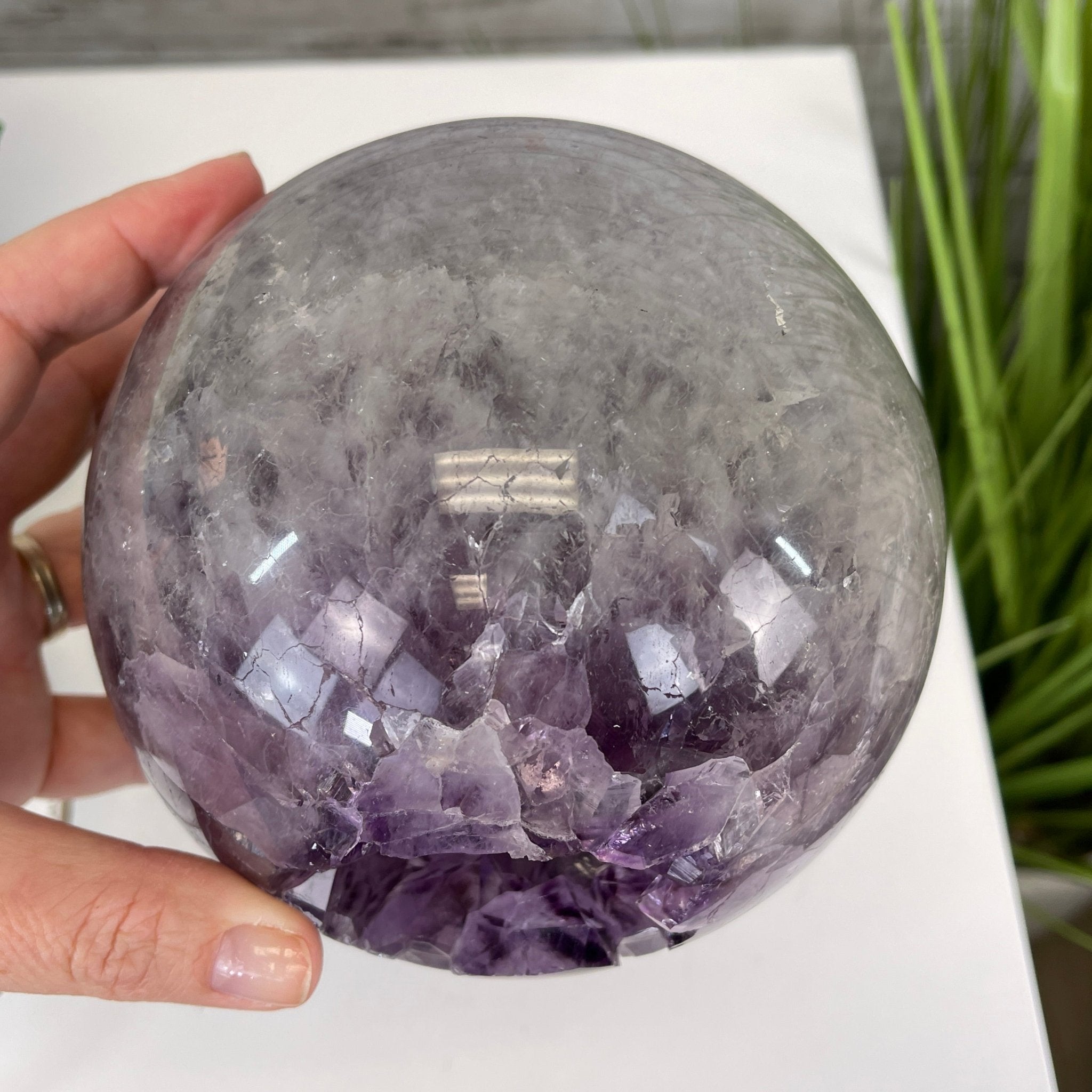 Amethyst Sphere on a Metal Base 7.3 lbs & 8.2.5" Tall Model #5630-0007 by Brazil Gems - Brazil GemsBrazil GemsAmethyst Sphere on a Metal Base 7.3 lbs & 8.2.5" Tall Model #5630-0007 by Brazil GemsSpheres5630-0007