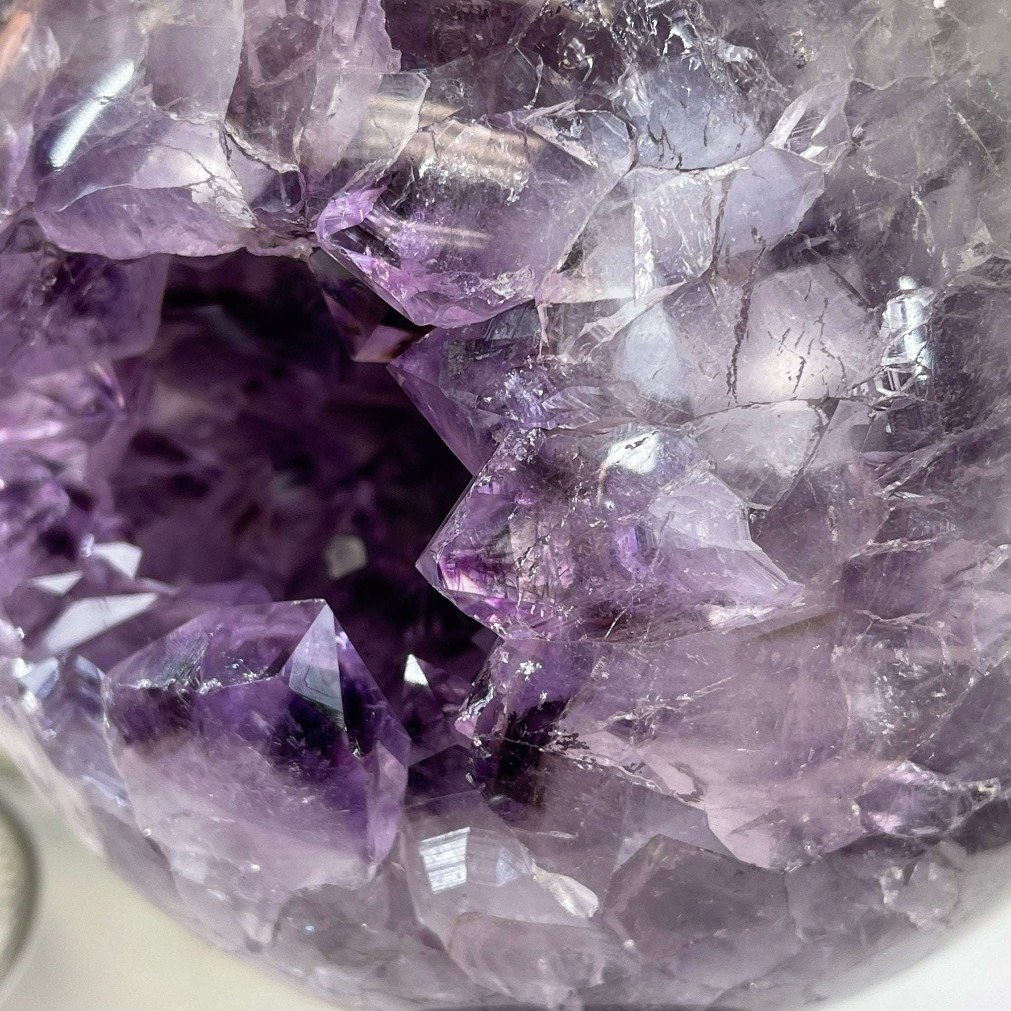 Amethyst Sphere on a Metal Base 7.3 lbs & 8.2.5" Tall Model #5630-0007 by Brazil Gems - Brazil GemsBrazil GemsAmethyst Sphere on a Metal Base 7.3 lbs & 8.2.5" Tall Model #5630-0007 by Brazil GemsSpheres5630-0007