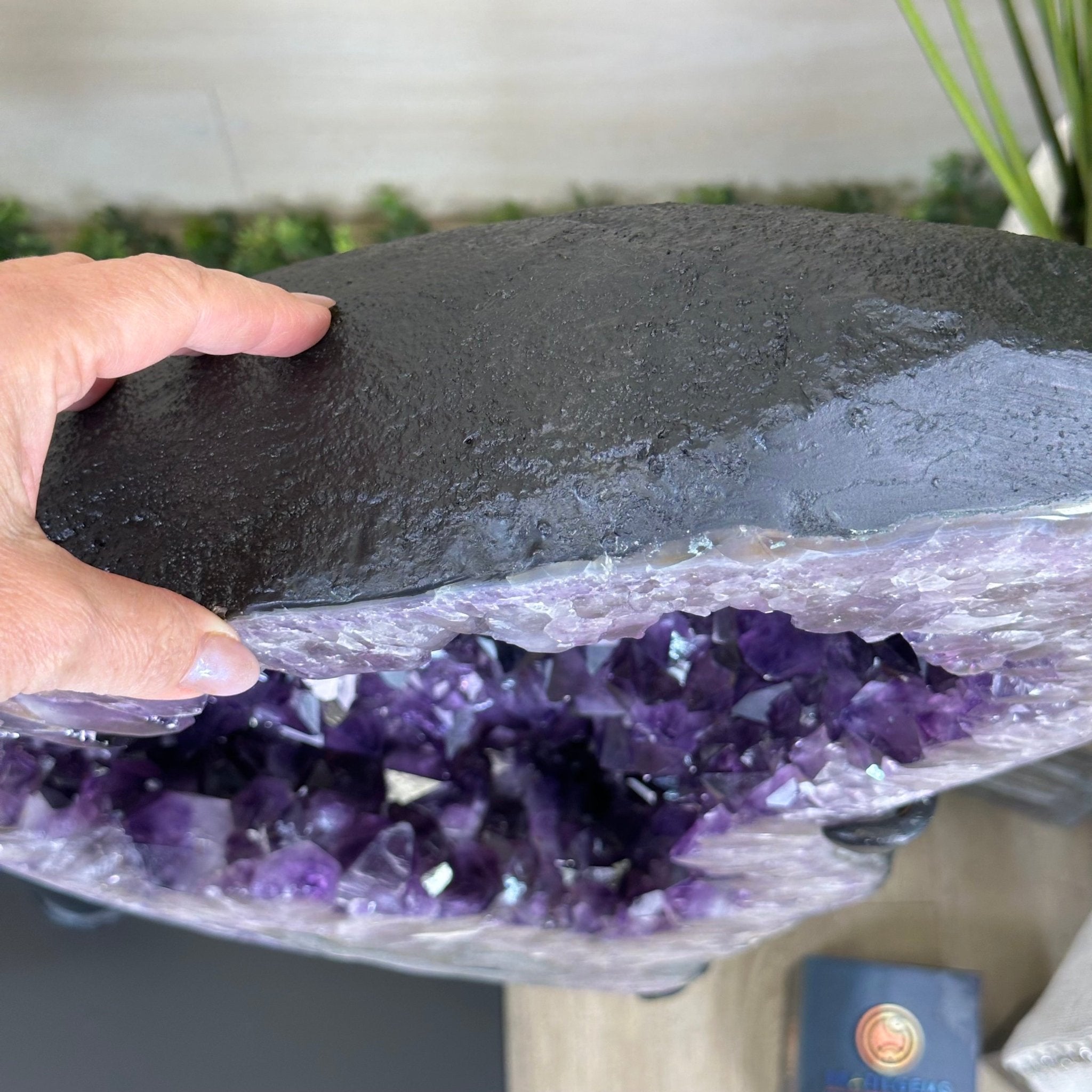 Amethyst Wings on a Metal Stand, 220.5 lbs, 39.75" Tall 5493 - 0051 - Brazil GemsBrazil GemsAmethyst Wings on a Metal Stand, 220.5 lbs, 39.75" Tall 5493 - 0051Amethyst Butterfly Wings5493 - 0051