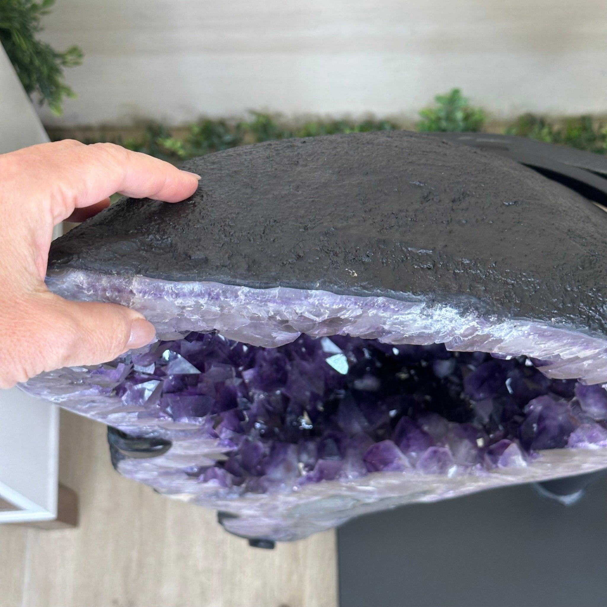 Amethyst Wings on a Metal Stand, 220.5 lbs, 39.75" Tall 5493 - 0051 - Brazil GemsBrazil GemsAmethyst Wings on a Metal Stand, 220.5 lbs, 39.75" Tall 5493 - 0051Amethyst Butterfly Wings5493 - 0051