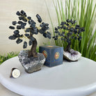 Black Tourmaline 7" Tall Handmade Gemstone Tree on a Crystal base, 60 Gems #5402BTOU - Brazil GemsBrazil GemsBlack Tourmaline 7" Tall Handmade Gemstone Tree on a Crystal base, 60 Gems #5402BTOUGemstone Trees5402BTOU