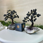 Black Tourmaline 7" Tall Handmade Gemstone Tree on a Crystal base, 60 Gems #5402BTOU - Brazil GemsBrazil GemsBlack Tourmaline 7" Tall Handmade Gemstone Tree on a Crystal base, 60 Gems #5402BTOUGemstone Trees5402BTOU
