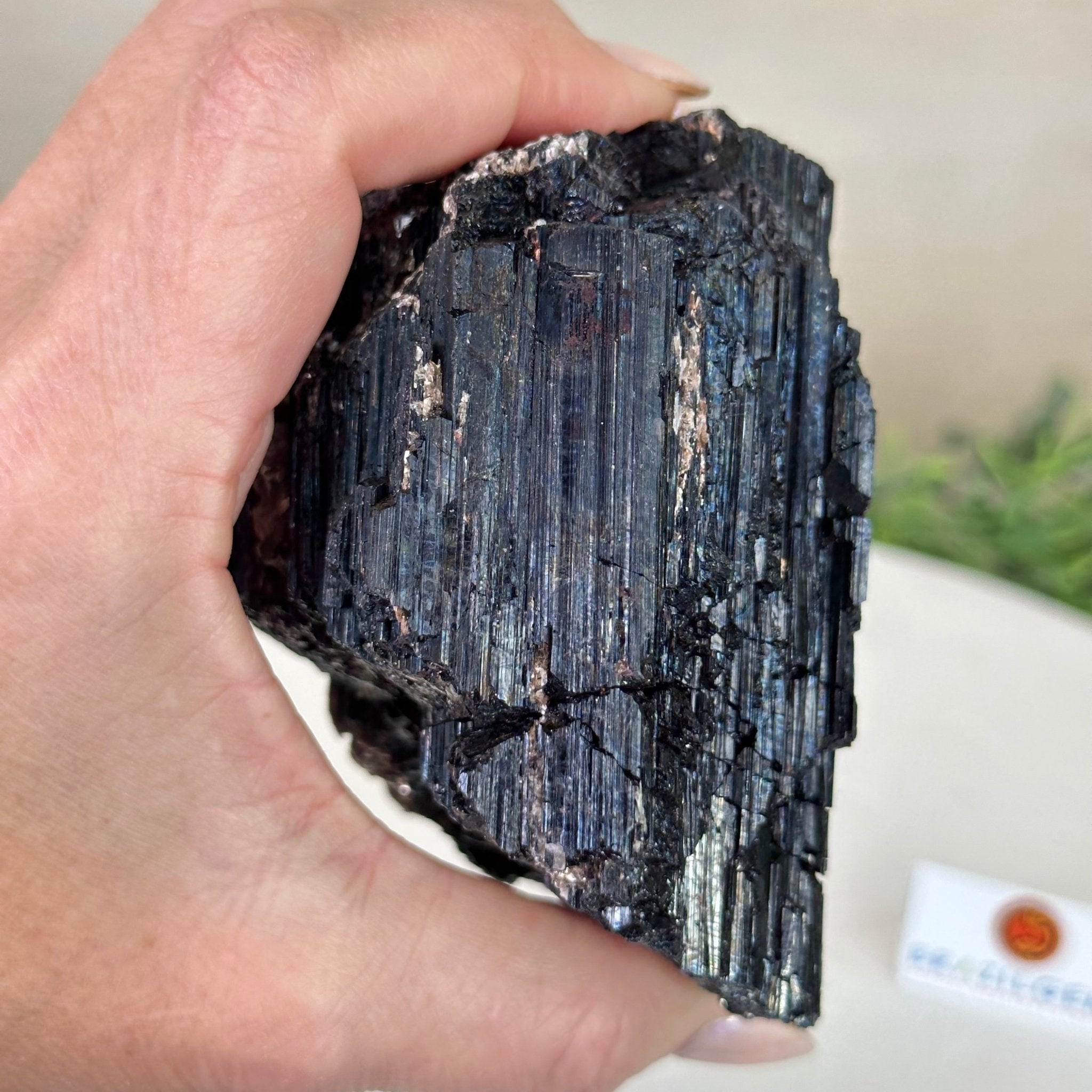 Black Tourmaline Cluster, 2.8 lbs and 4.9" Long #3302BT - 020 - Brazil GemsBrazil GemsBlack Tourmaline Cluster, 2.8 lbs and 4.9" Long #3302BT - 020Small Clusters with Flat Bases3302BT - 020