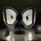Blue Agate "Butterfly Wings" on stand, 7.2" Tall #5050BL-067 - Brazil GemsBrazil GemsBlue Agate "Butterfly Wings" on stand, 7.2" Tall #5050BL-067Agate Butterfly Wings5050BL-067