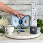 Blue Agate "Butterfly Wings" on stand, 7.2" Tall #5050BL-067 - Brazil GemsBrazil GemsBlue Agate "Butterfly Wings" on stand, 7.2" Tall #5050BL-067Agate Butterfly Wings5050BL-067