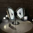 Blue Agate "Butterfly Wings" on stand, 7.2" Tall #5050BL-067 - Brazil GemsBrazil GemsBlue Agate "Butterfly Wings" on stand, 7.2" Tall #5050BL-067Agate Butterfly Wings5050BL-067