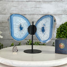 Blue Agate "Butterfly Wings" on stand, 7.2" Tall #5050BL-067 - Brazil GemsBrazil GemsBlue Agate "Butterfly Wings" on stand, 7.2" Tall #5050BL-067Agate Butterfly Wings5050BL-067