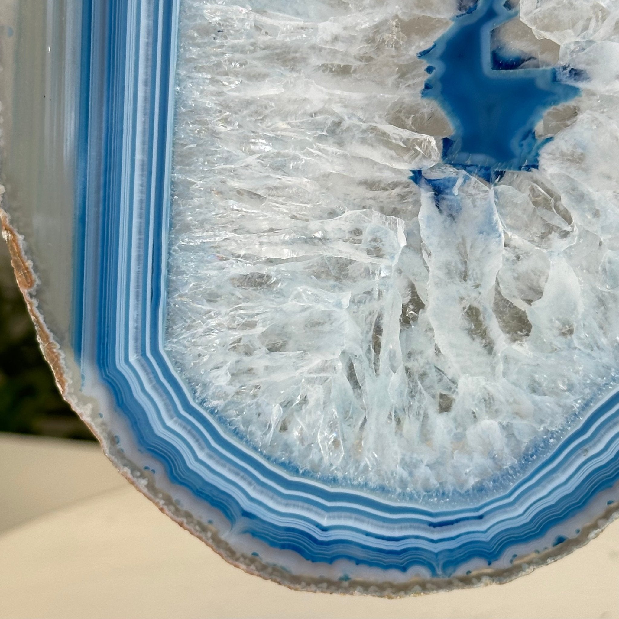 Blue Agate "Butterfly Wings" on stand, 7.2" Tall #5050BL-067 - Brazil GemsBrazil GemsBlue Agate "Butterfly Wings" on stand, 7.2" Tall #5050BL-067Agate Butterfly Wings5050BL-067