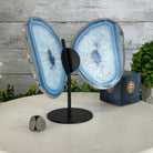 Blue Agate "Butterfly Wings" on stand, 7.2" Tall #5050BL-067 - Brazil GemsBrazil GemsBlue Agate "Butterfly Wings" on stand, 7.2" Tall #5050BL-067Agate Butterfly Wings5050BL-067