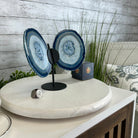 Blue Agate "Butterfly Wings" on stand, 7.5" Tall #5050BL-069 - Brazil GemsBrazil GemsBlue Agate "Butterfly Wings" on stand, 7.5" Tall #5050BL-069Agate Butterfly Wings5050BL-069