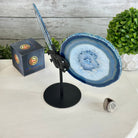 Blue Agate "Butterfly Wings" on stand, 7.5" Tall #5050BL-069 - Brazil GemsBrazil GemsBlue Agate "Butterfly Wings" on stand, 7.5" Tall #5050BL-069Agate Butterfly Wings5050BL-069