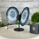 Blue Agate "Butterfly Wings" on stand, 7.5" Tall #5050BL-069 - Brazil GemsBrazil GemsBlue Agate "Butterfly Wings" on stand, 7.5" Tall #5050BL-069Agate Butterfly Wings5050BL-069